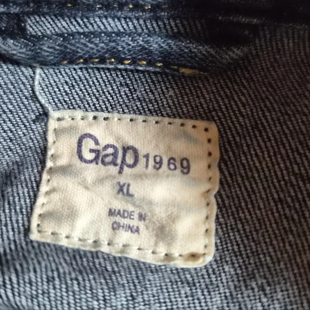 ​Gap 1969 Premium Denim Trucker Jacket - Dark Wash - XL - Picture 2 of 8